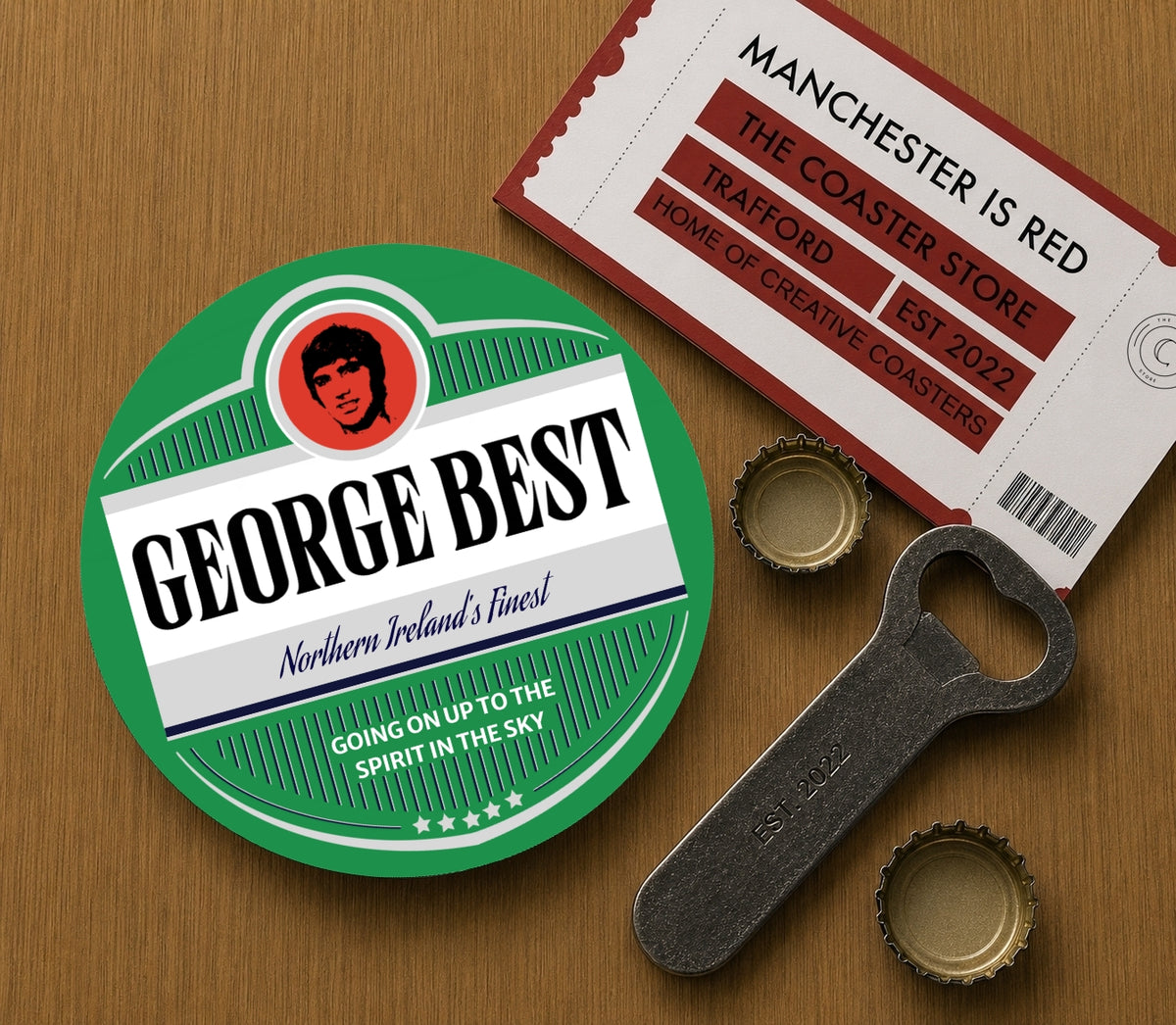 Manchester United Legends Coasters Pack of 10 or Individual Coasters