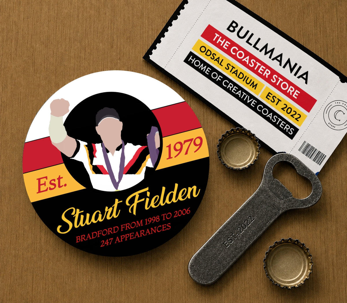 Bradford Bulls Legends Coasters Pack of 10 or Individual Coasters