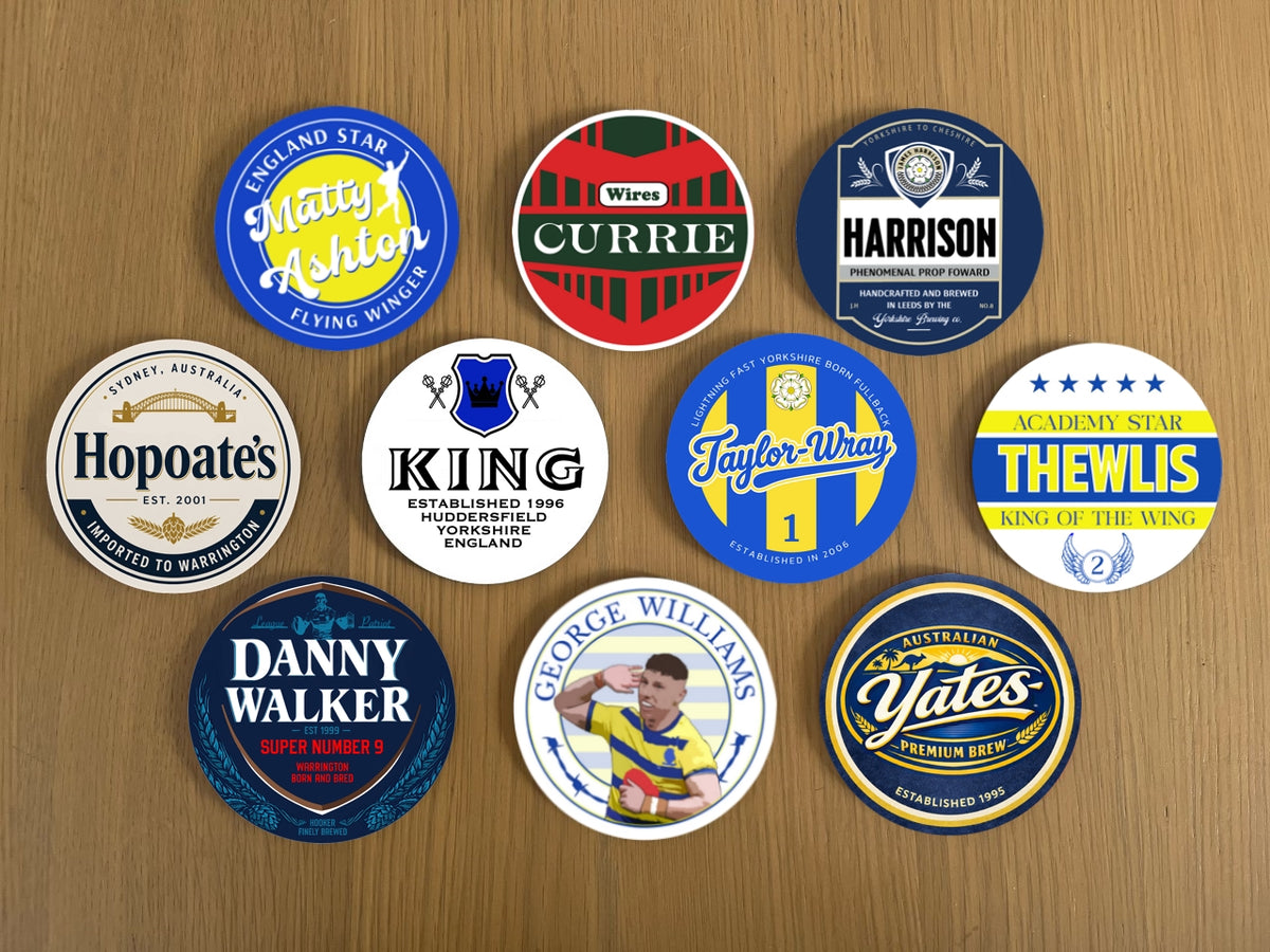 Warrington Wolves Coasters Pack of 10 or Individual Coasters