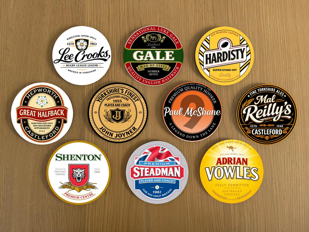 Castleford Tigers Legends Coasters Pack of 10 or Individual Coasters
