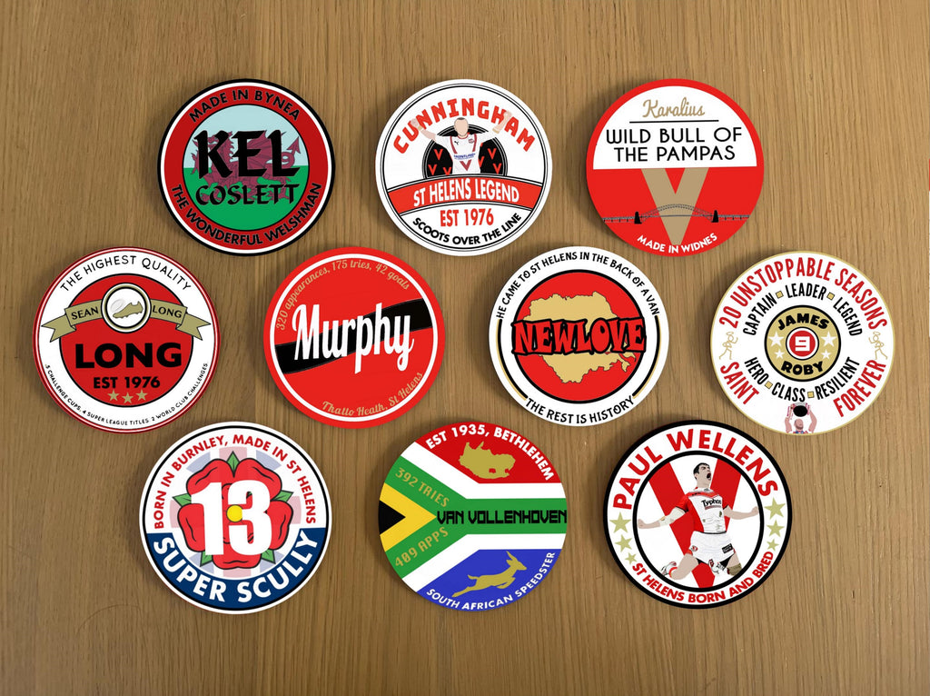 St Helens Legends Coasters Pack of 10 or Individual Coasters
