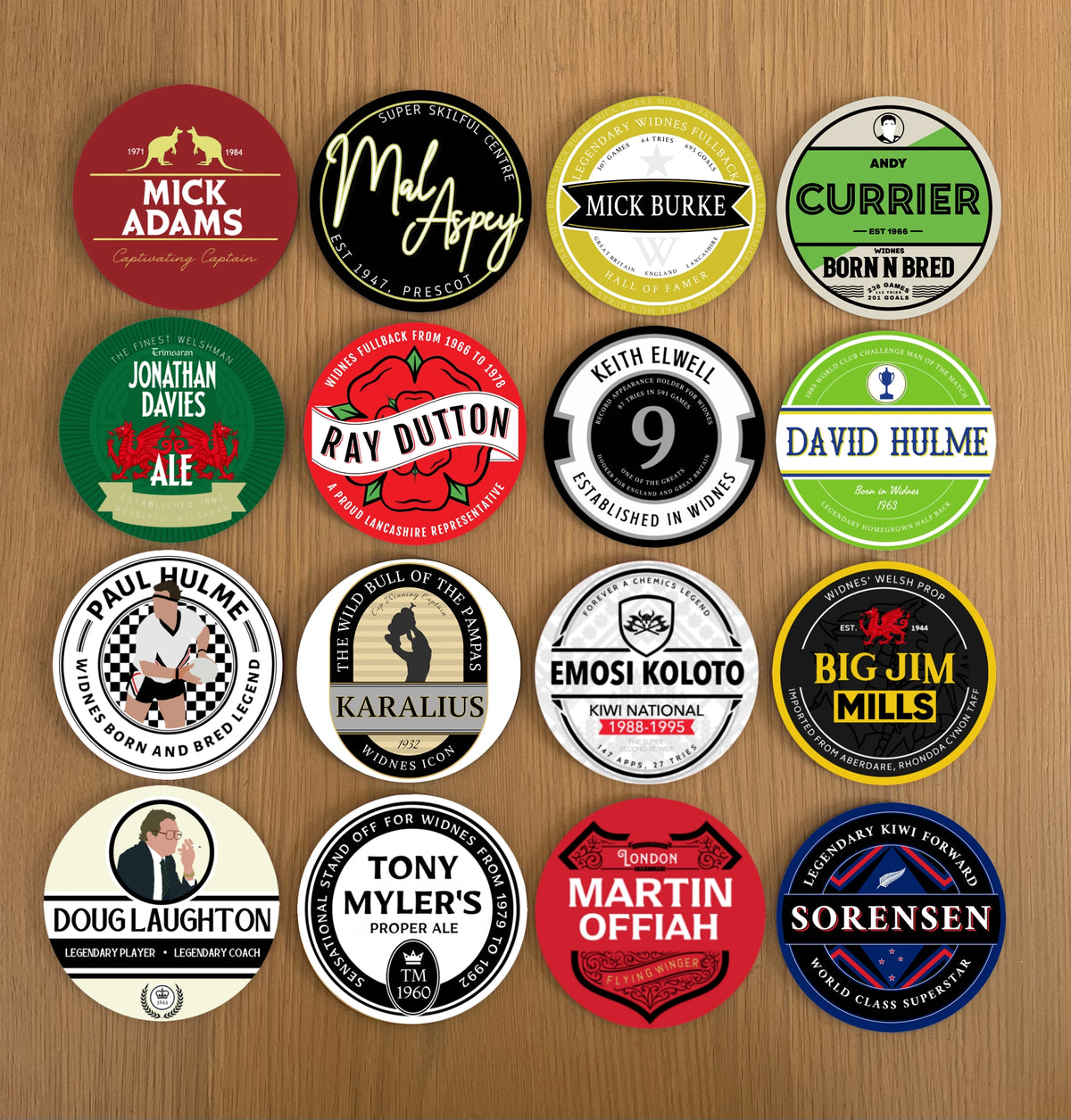 Widnes Vikings Legends Coasters Pack of 16 or Individual Coasters