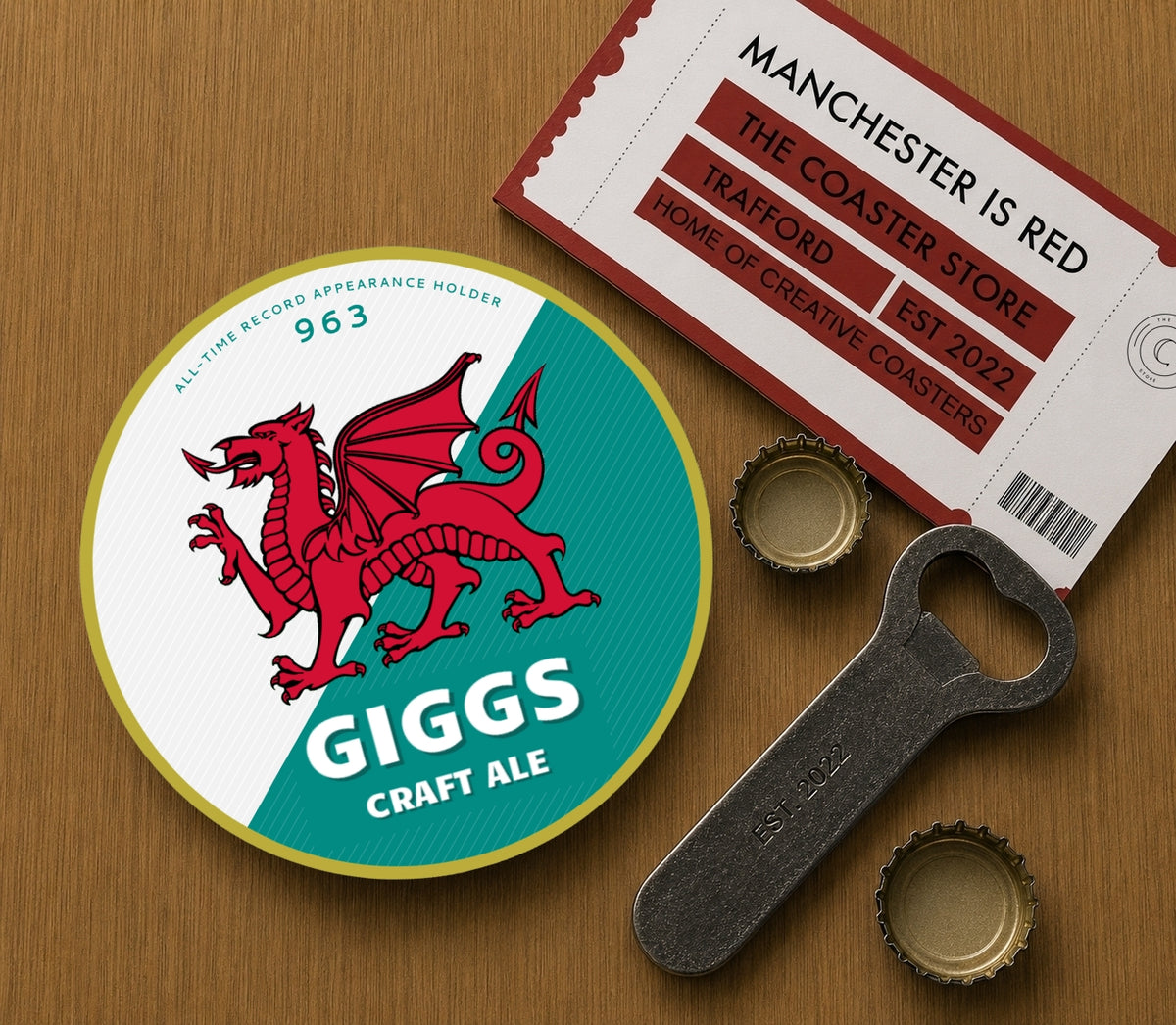 Manchester United Legends Coasters Pack of 10 or Individual Coasters