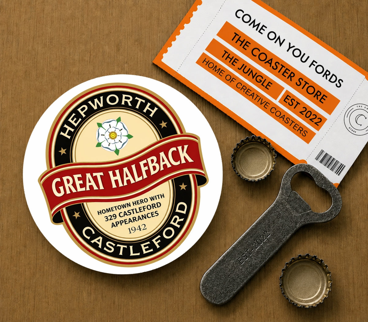Castleford Tigers Legends Coasters Pack of 10 or Individual Coasters