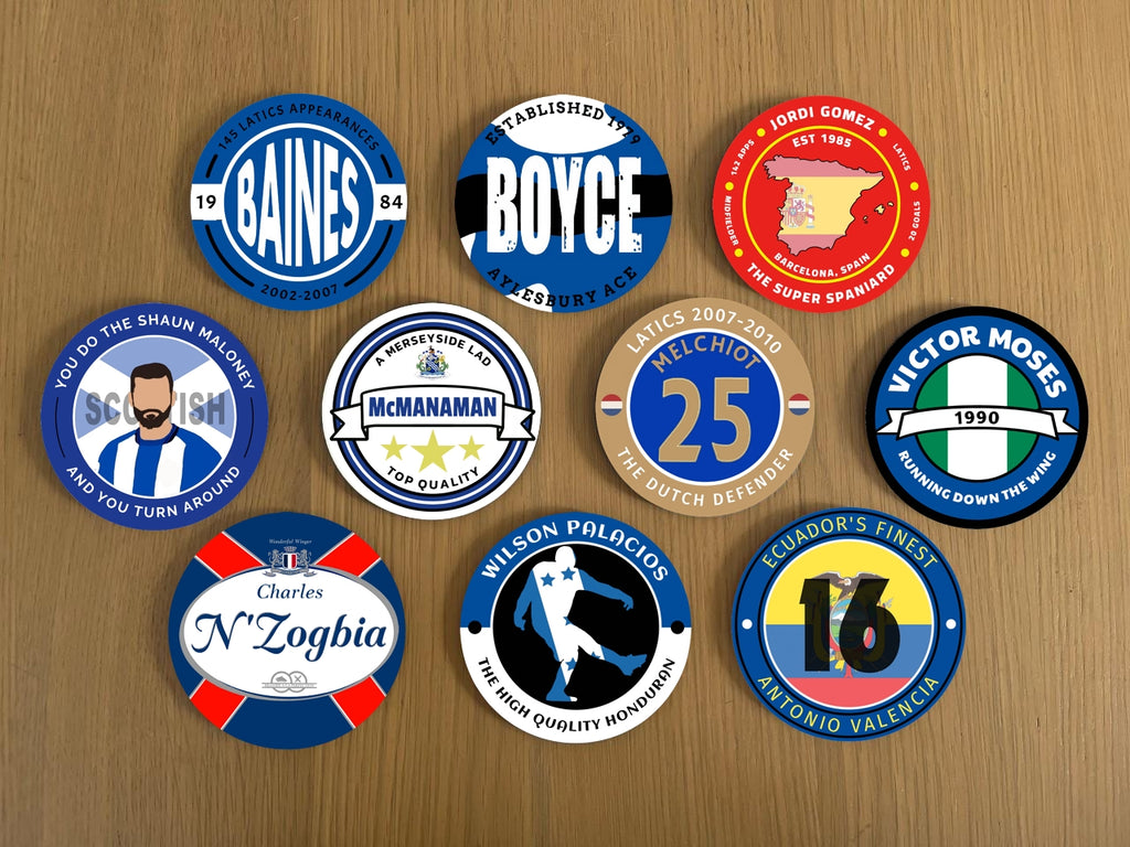 Wigan Athletic Legends Coasters Pack of 10 or Individual Coasters
