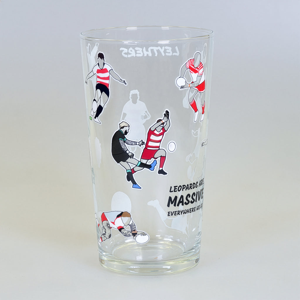 Leigh Leopards Pint Glass