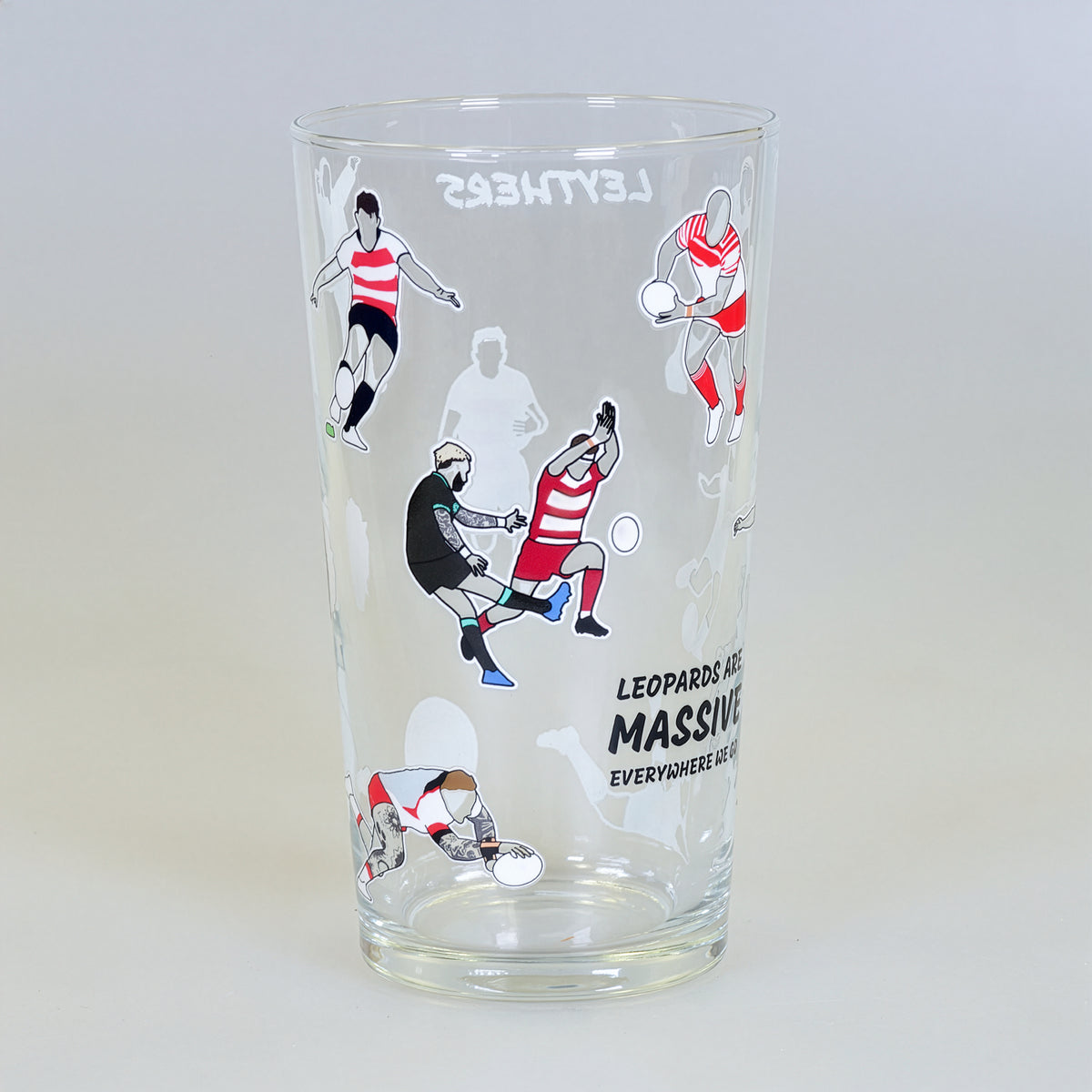 Leigh Leopards Pint Glass