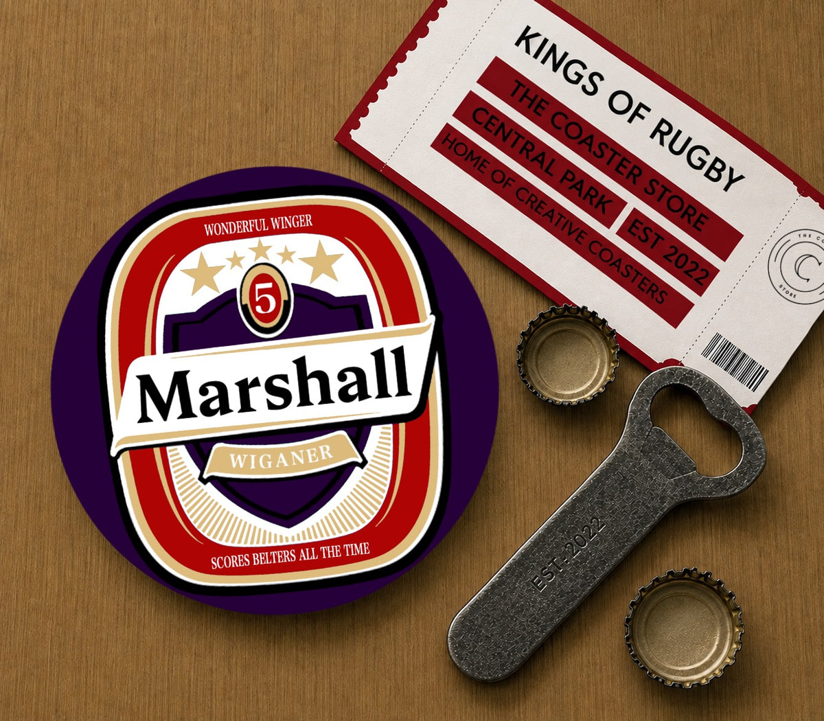 Wigan Warriors Coasters Pack of 10 or Individual Coasters (Pack 1)