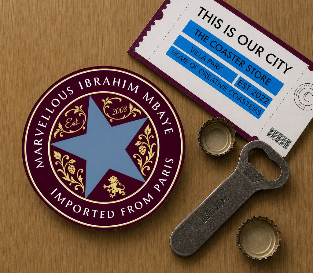 Aston Villa Coasters Pack of 10 or Individual Coasters