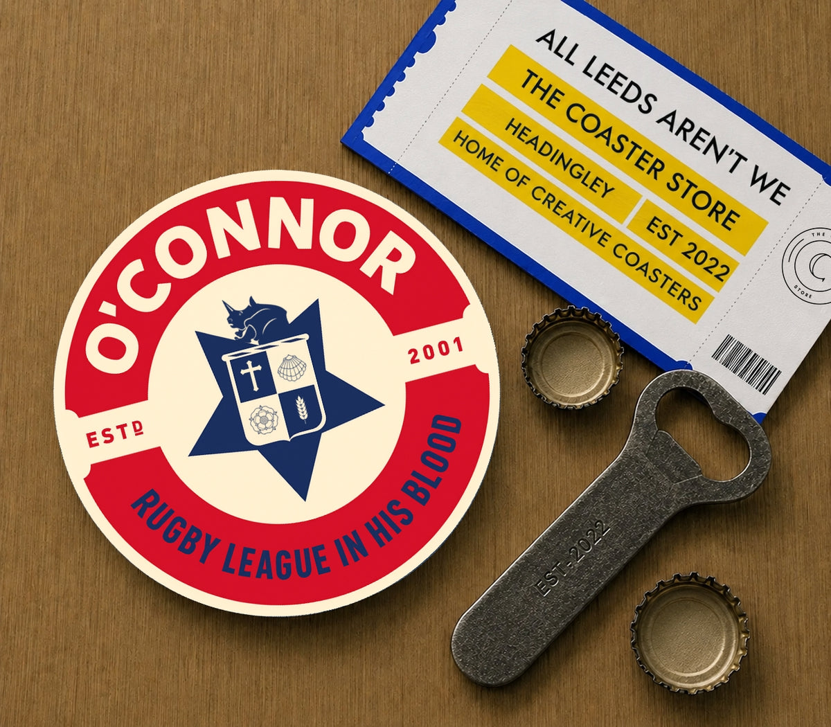 Leeds Rhinos Coasters Pack of 10 or Individual Coasters