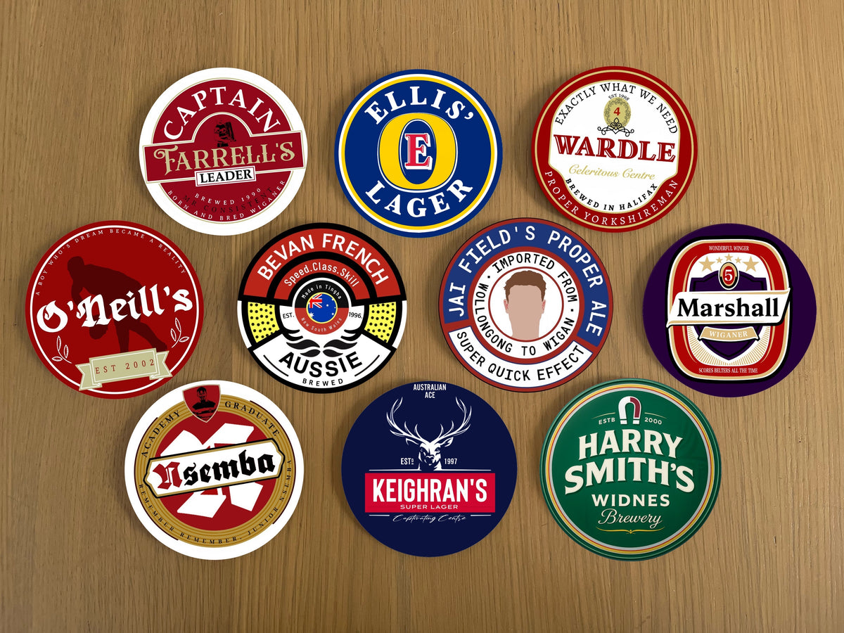 Wigan Warriors Coasters Pack of 10 or Individual Coasters (Pack 1)