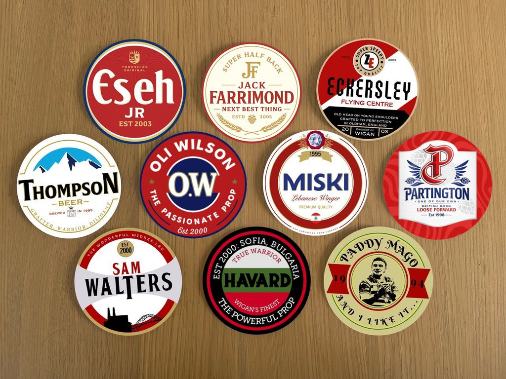 Wigan Warriors Coasters Pack of 10 or Individual Coasters (Pack 2)