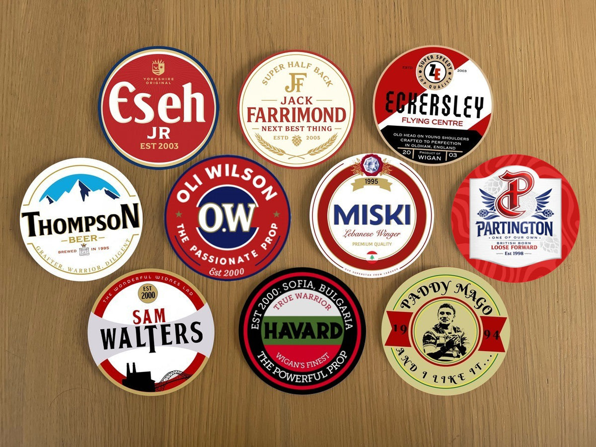 Wigan Warriors Coasters Pack of 10 or Individual Coasters (Pack 2)
