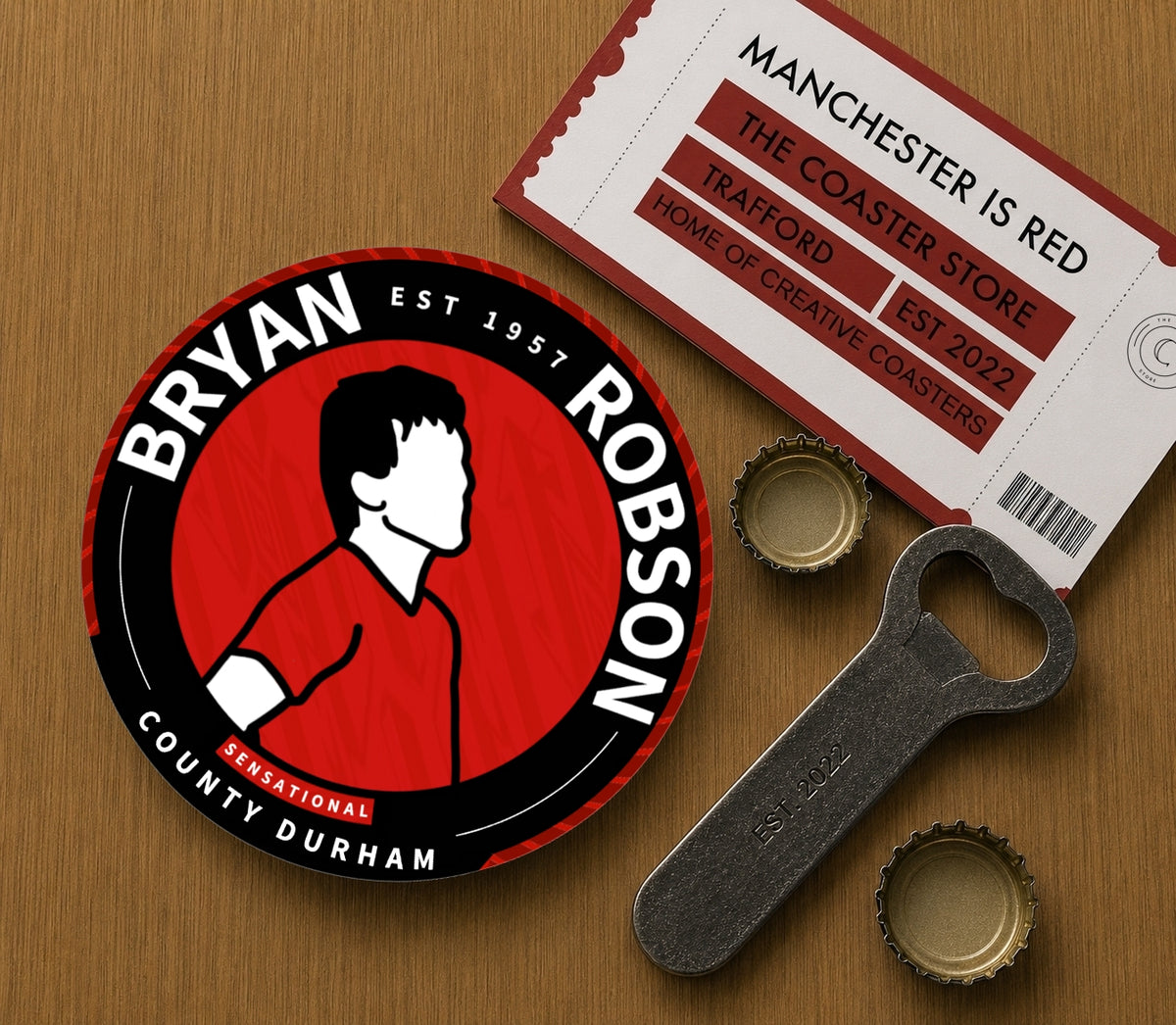 Manchester United Legends Coasters Pack of 10 or Individual Coasters