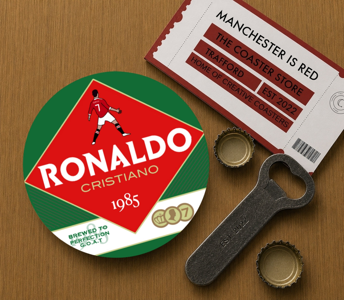 Manchester United Legends Coasters Pack of 10 or Individual Coasters