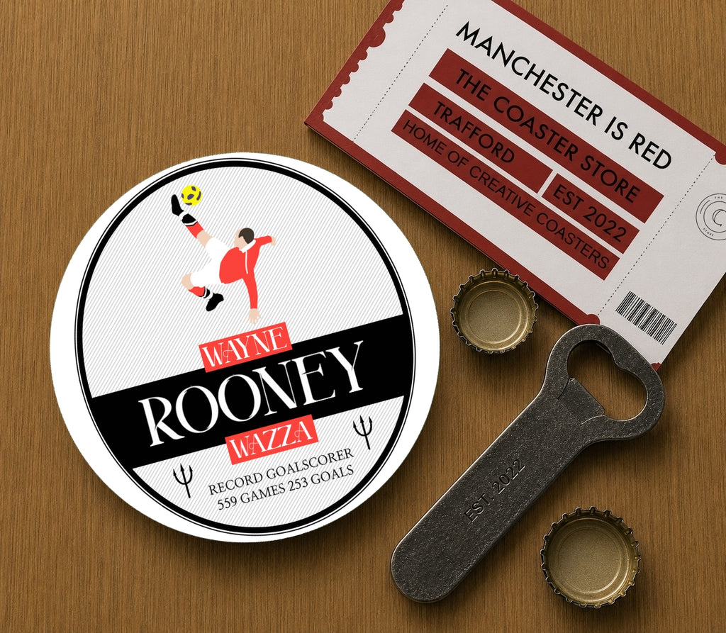 Manchester United Legends Coasters Pack of 10 or Individual Coasters