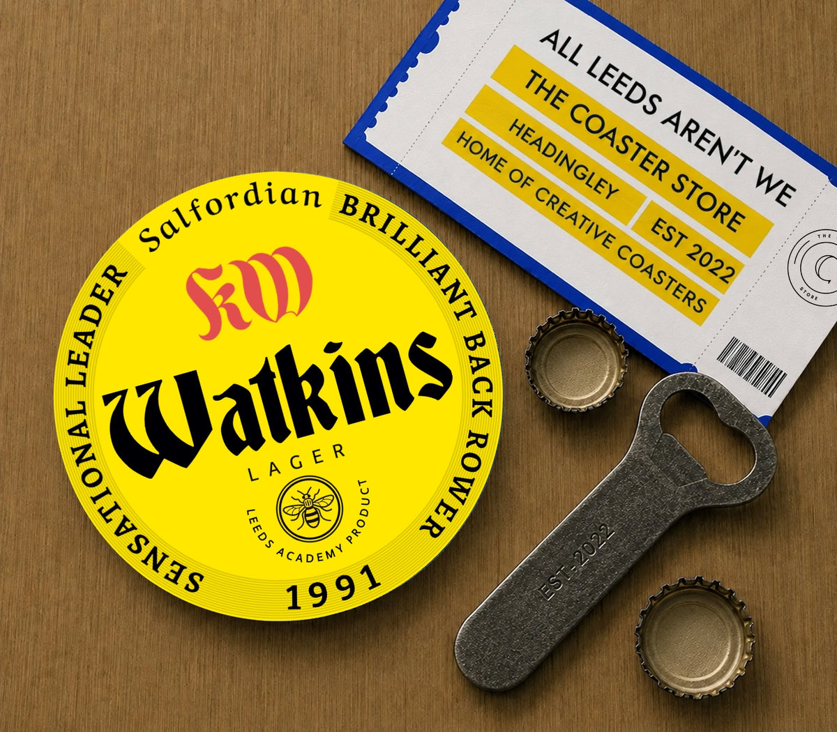 Leeds Rhinos Coasters Pack of 10 or Individual Coasters