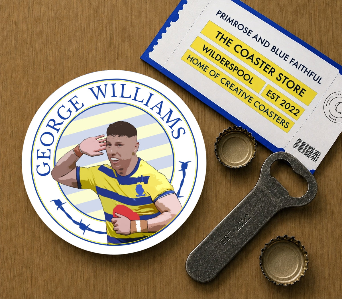 Warrington Wolves Coasters Pack of 10 or Individual Coasters