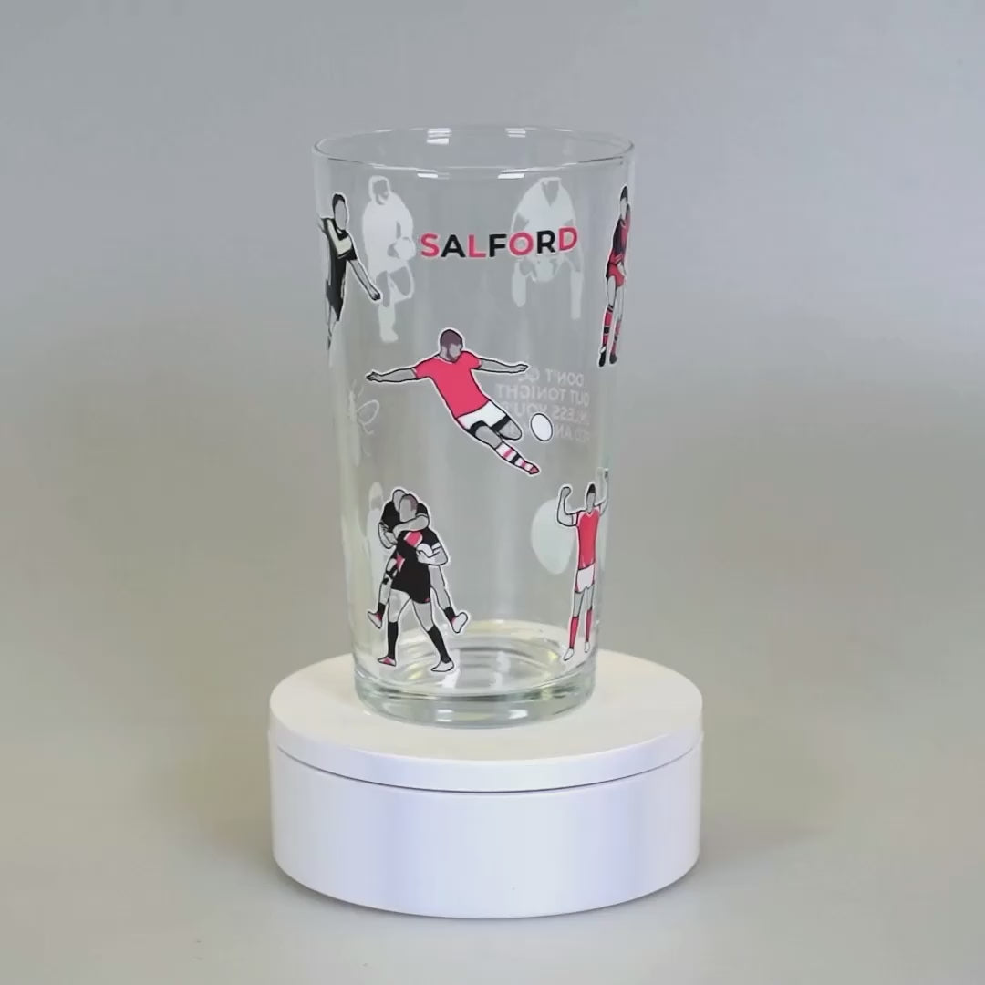 Salford Red Devils Pint Glass